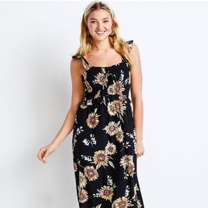 MAURICES BLACK SUNFLOWER MAXI DRESS